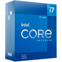 Intel Core i7 12700KF | 12 cores (8 P+4 E) | 20 threads | 5.0 GHz P-core boost | 25 MB L3 cache | 125 W TDP | LGA1700 socket | $179.99 at Amazon