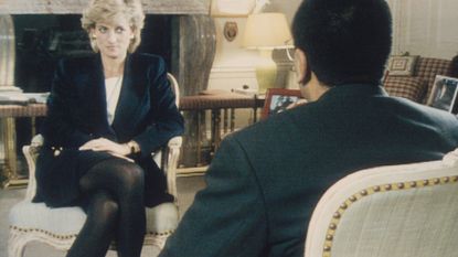 Martin Bashir interviews Princess Diana in Kensington Palace for the television program Panorama