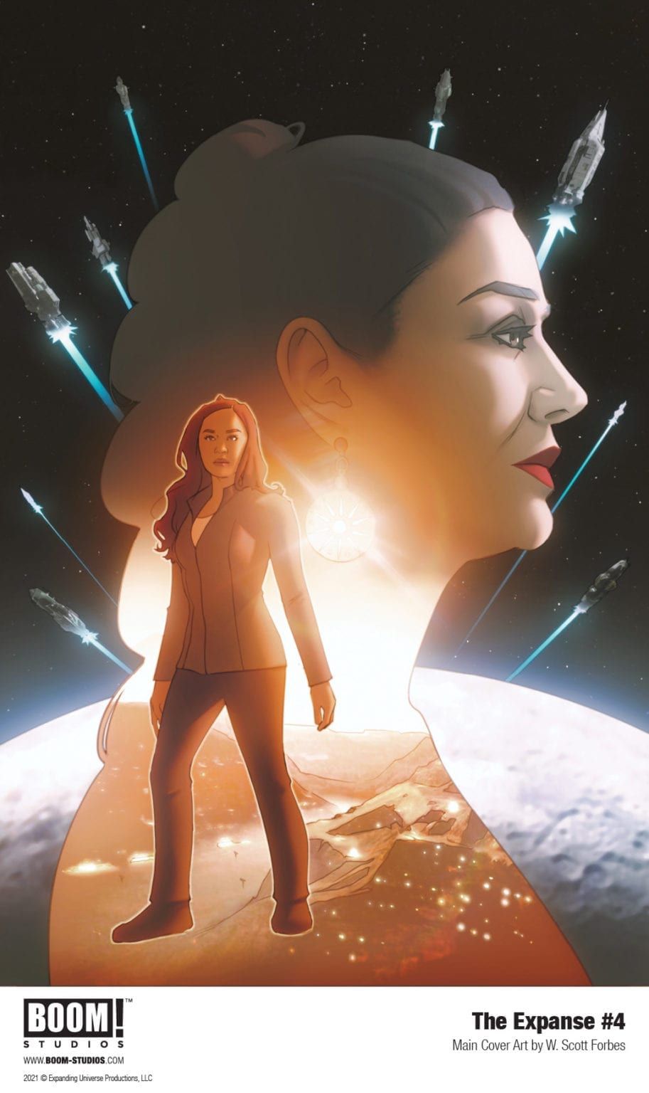 Bobbie Draper and Chrisjen Avasarala face a final threat in the climax for Boom! Studios' "The Expanse #4."