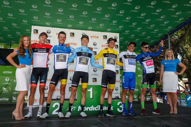 The jersey leaders after stage 3 of the 2018 Tour of Utah