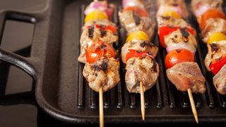 Turkey kebab skewers, a good source of protein, which is essential for staying fit after 40