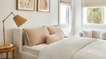 a bedroom painted in white 