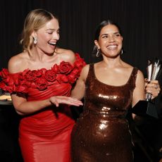 Margot Robbie and America Ferrera at the Critics Choice Awards