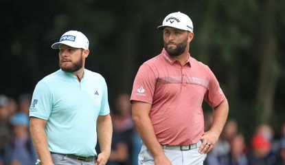 Tyrrell Hatton and Jon Rahm stand next to each other at Wentworth