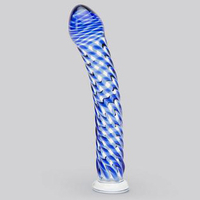 Blue Swirl Textured Sensual Glass Dildo: Buy at Lovehoney