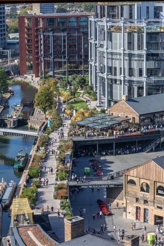 King’s Cross Masterplan seen through aerial showing the canal