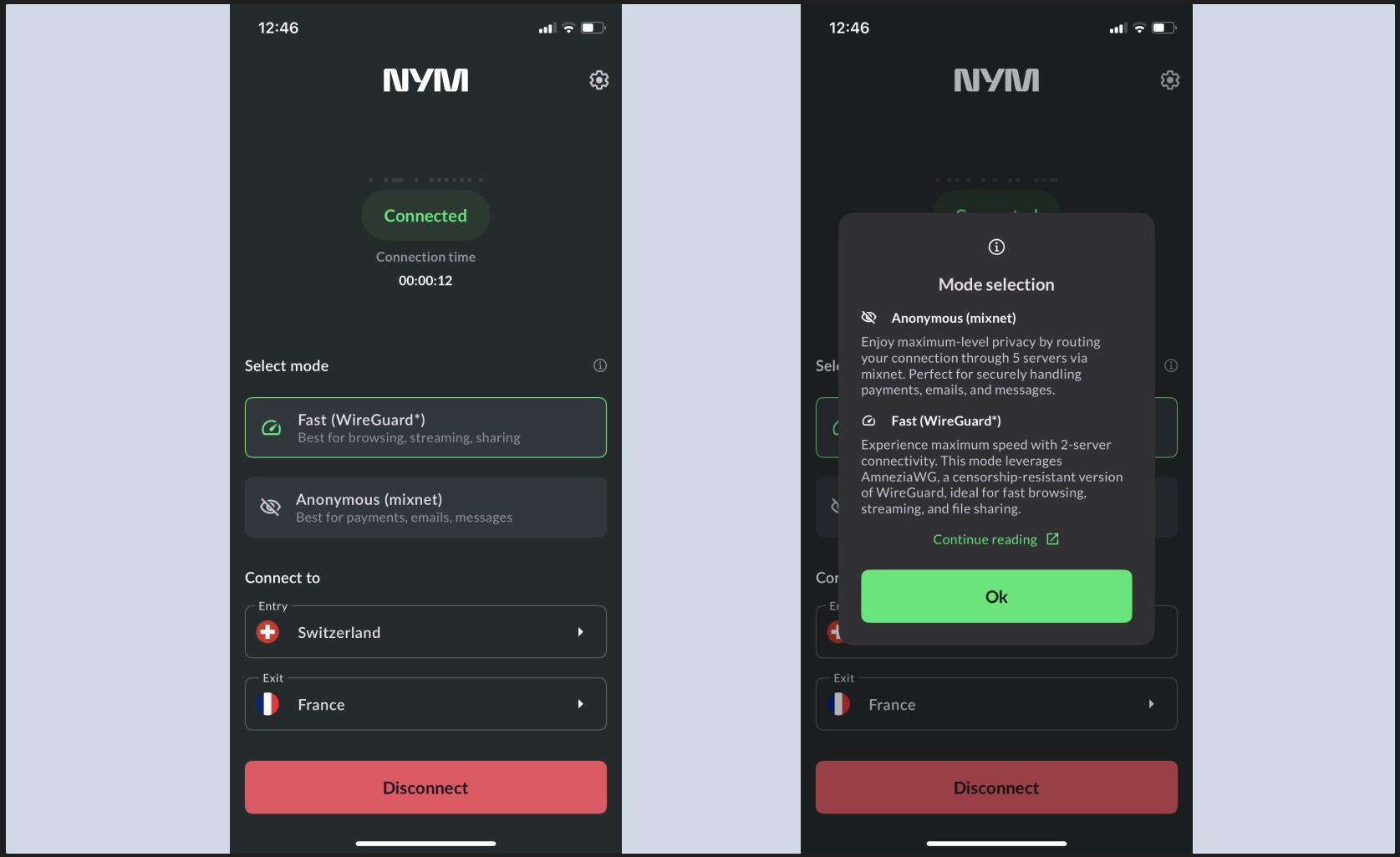 NymVPN on iOS