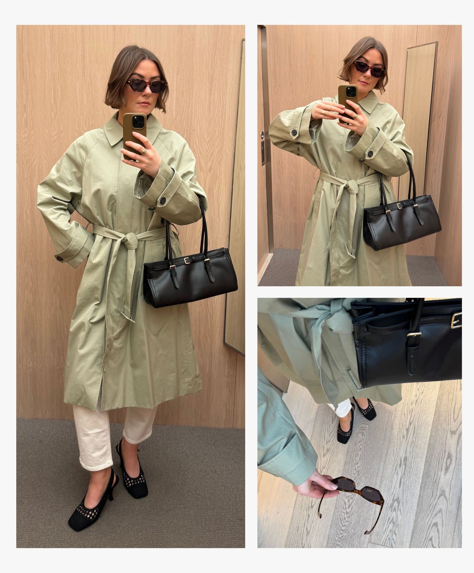 Beige Trench Coat with White Jeans