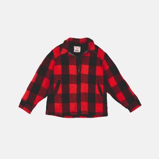 red and black checked jacket