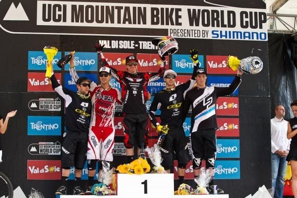 Aaron Gwin (Trek World Racing) topped the podium in Val di Sole at the downhill World Cup.