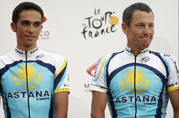 Alberto Contador and Lance Armstrong (Astana)