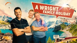 A Wright Family Holiday on BBC1 see Mark Wright (centre), his did Mark Sr and brother Josh.