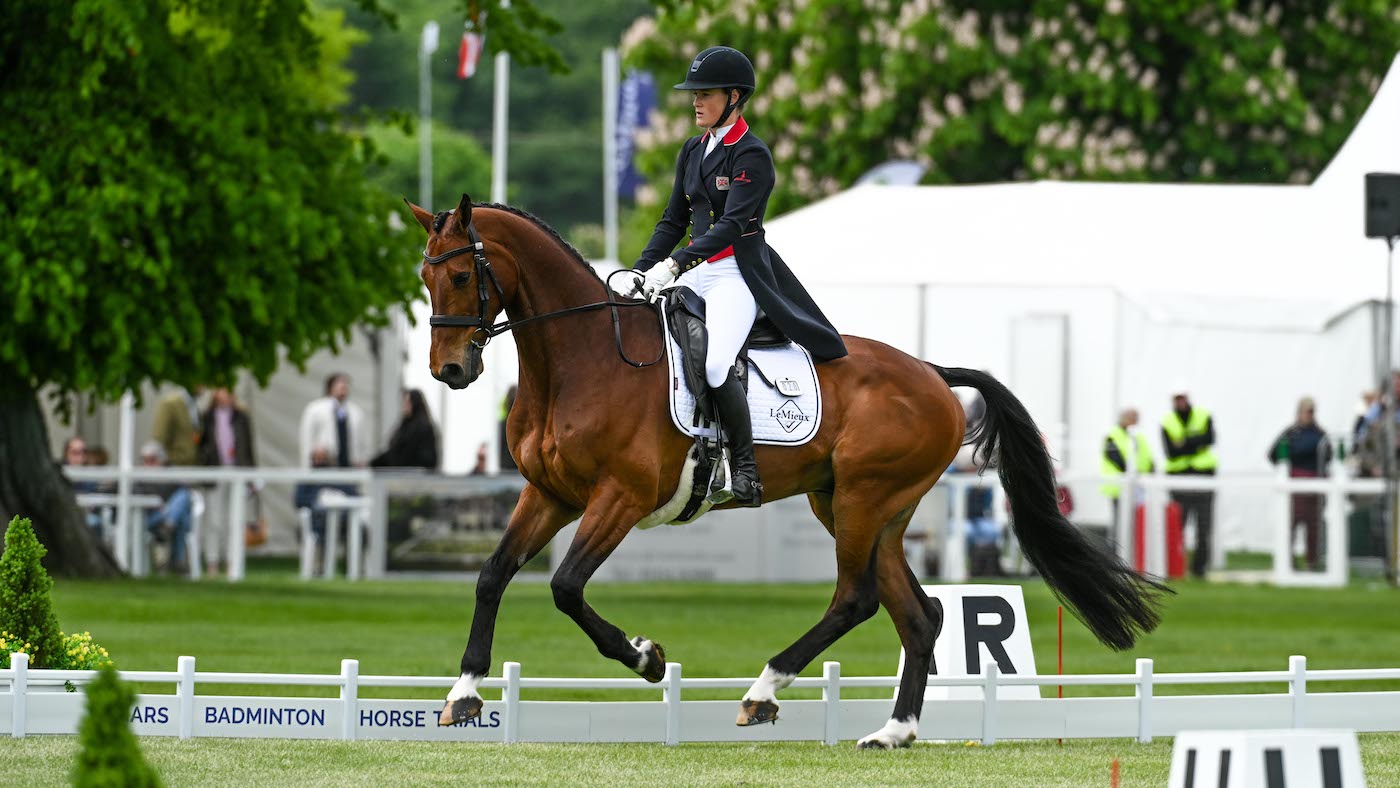 Bubby Upton and Cola at Badminton horse trials dressage