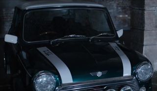 Fast & Furious Presents: Hobbs & Shaw Shaw's Mini sitting in the garage