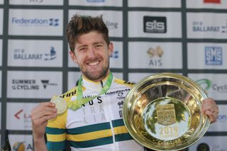 Luke Durbridge (Mitchelton-Scott) took the trophy, medal and the green and gold Australia national TT champion's jersey