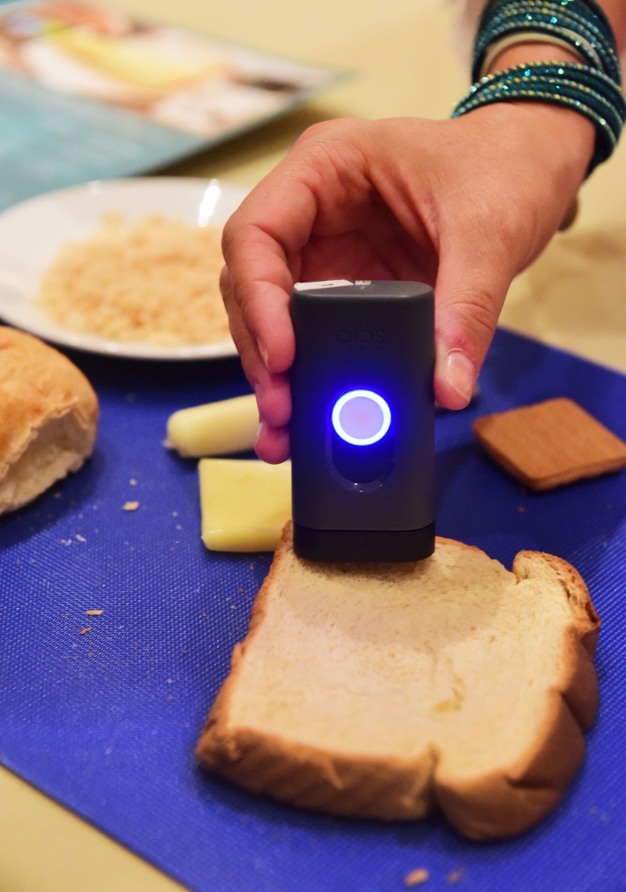 The DietSensor analyses food with a click of a button using a micro scale and SCIO, the first molecular sensor that fits in a hand at Pepcon, January 5, 2016 in Las Vegas, Nevada ahead of the