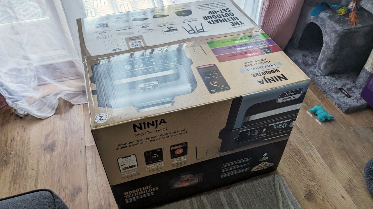 Ninja Woodfire Pro Connect XL being tested in writer's home