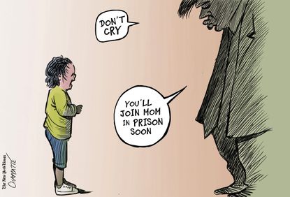 Political Cartoon U.S. Trump immigration policy unaccompanied minor