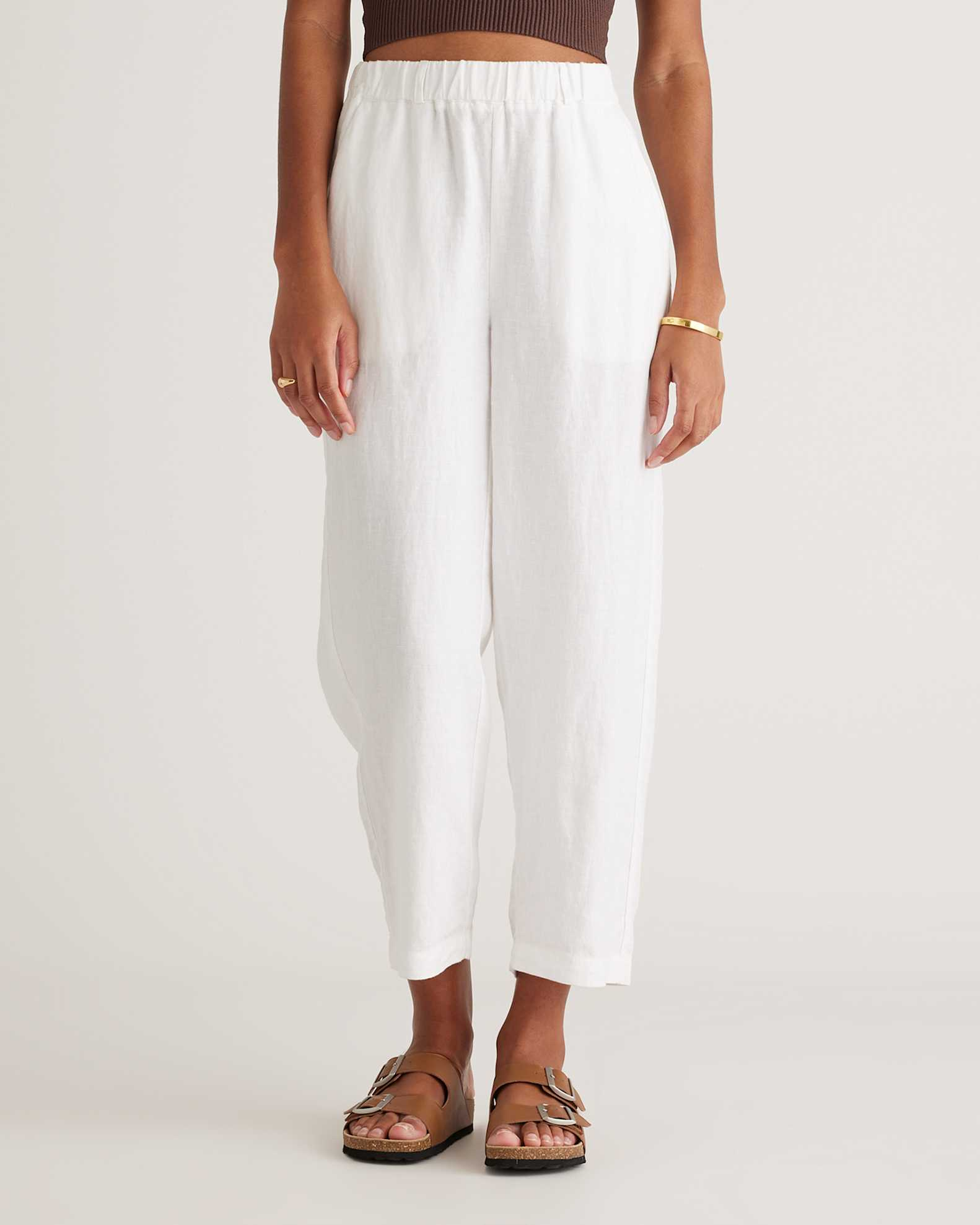 Quince , 100% European Linen Pants in White