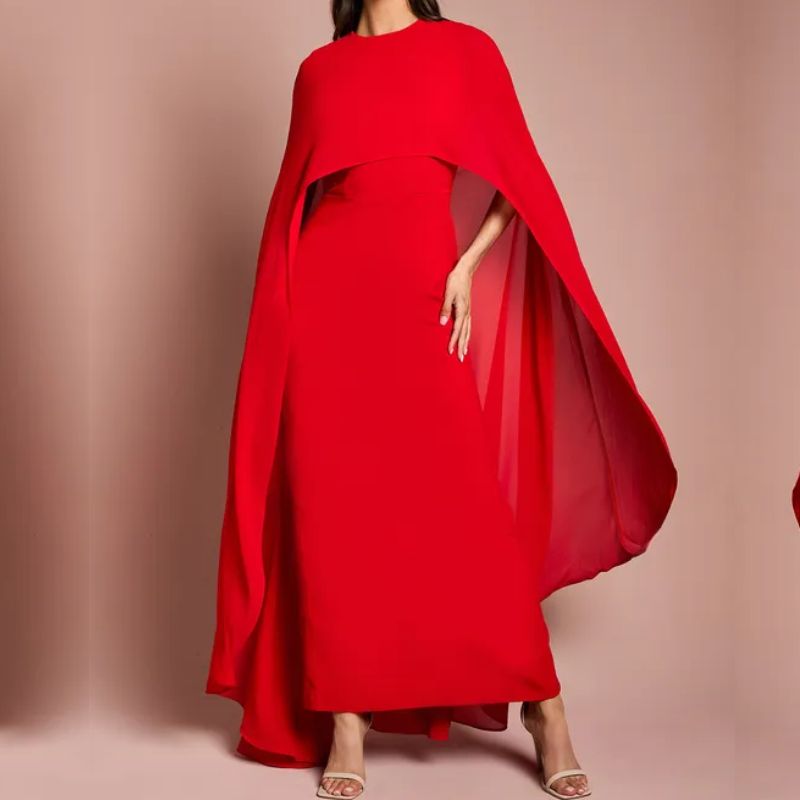 Red cape maxi dress from Coast