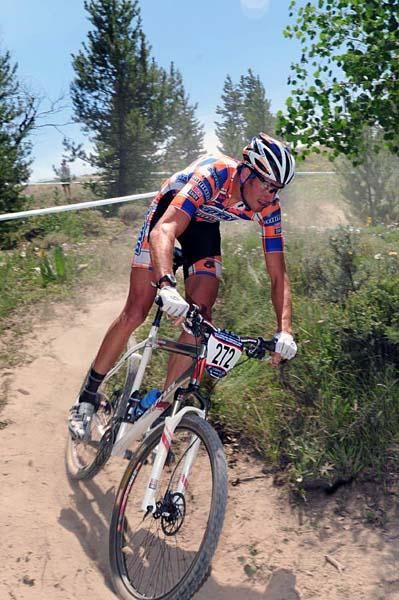 Ryan Trebon (Kona) rides in fifth.
