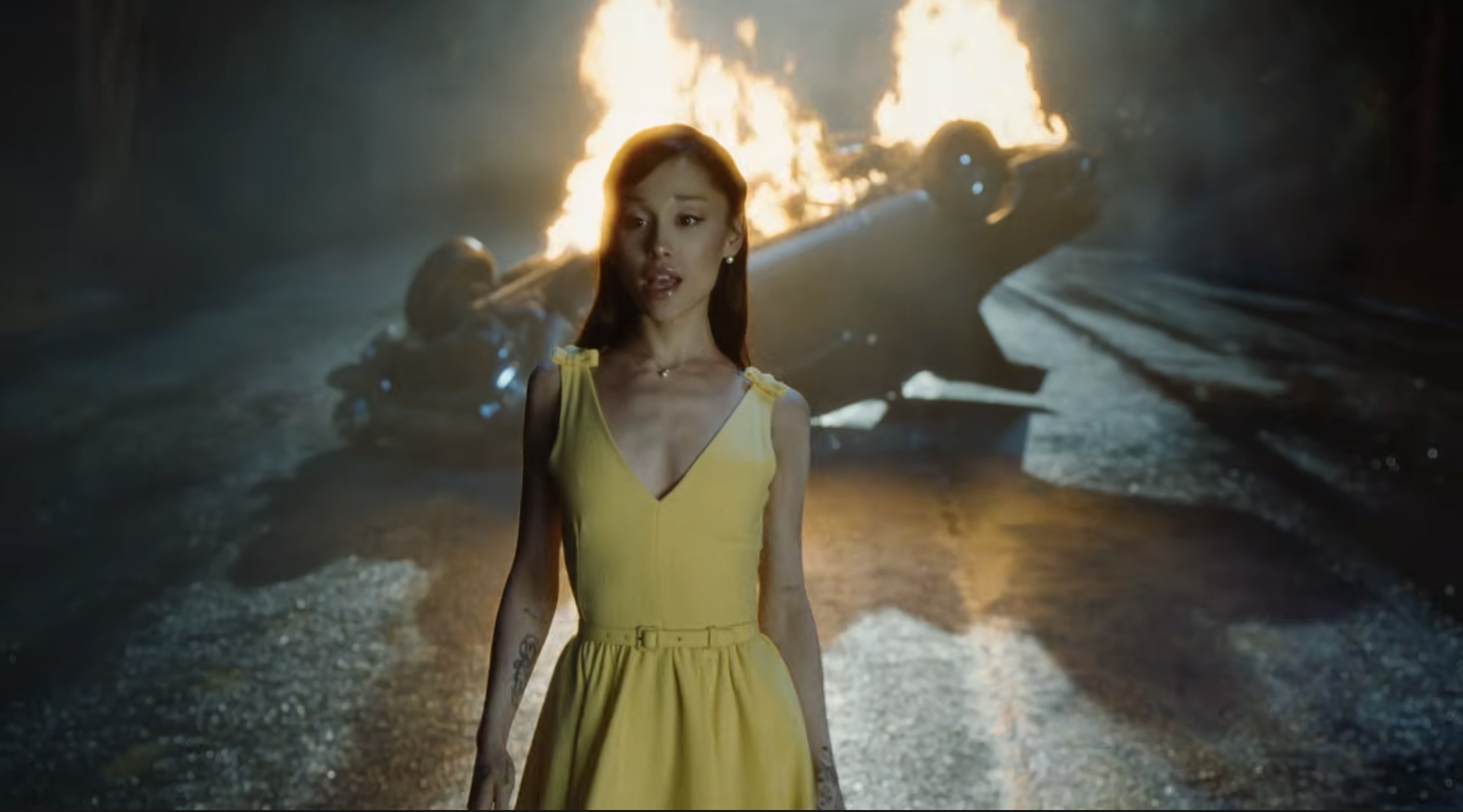 Ariana Grande wore a lemon yellow dress in the "Hate That I Made You Love Me" music video
