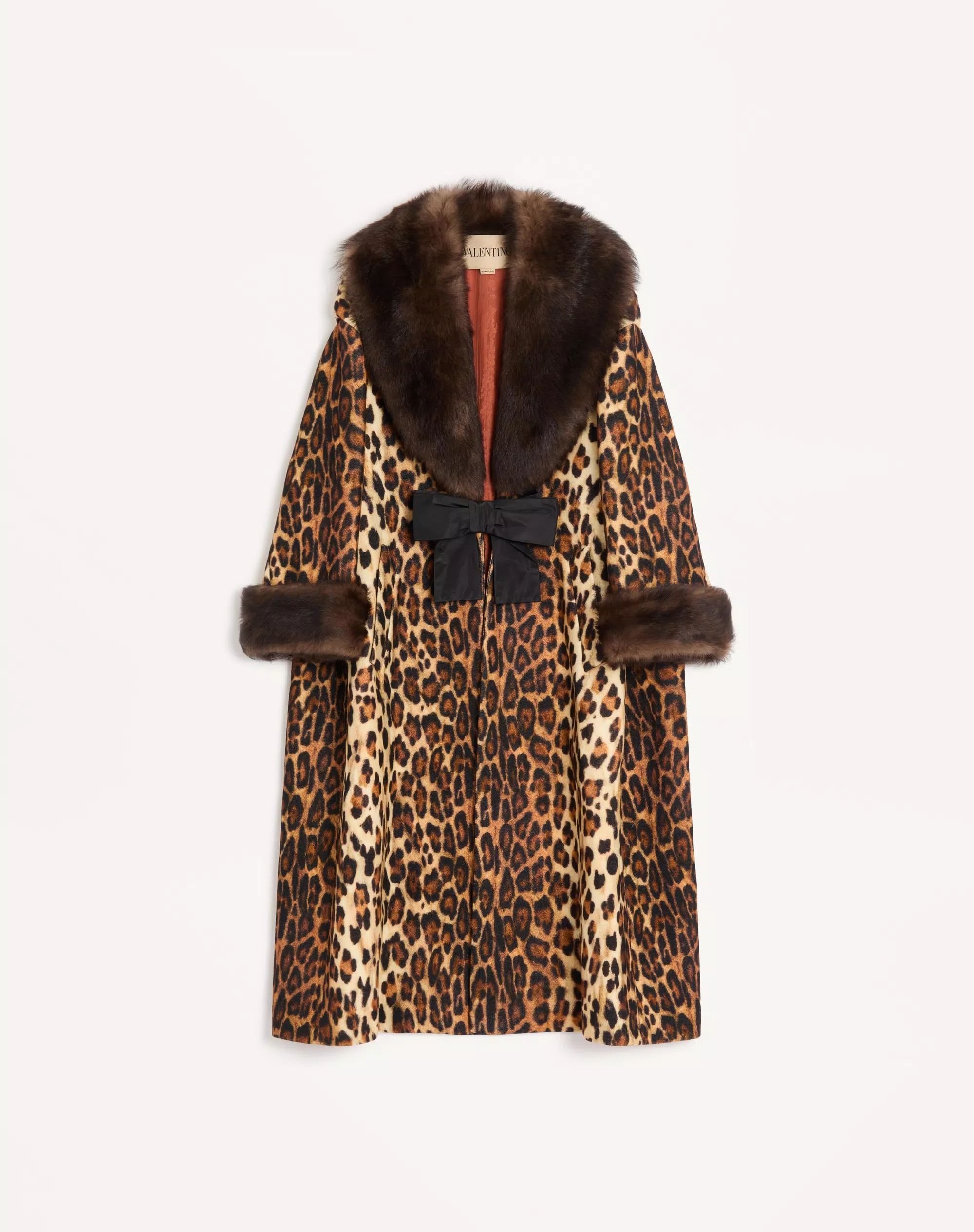 Valentino, Fauve Eclat Spotted Wool Cloth Coat