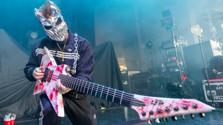 Jack Simmons performing live with Slaughter To Prevail in 2024