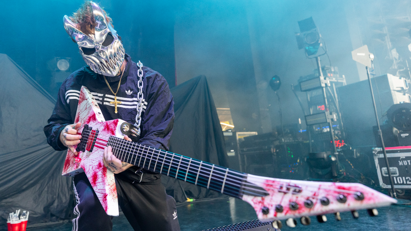 Jack Simmons performing live with Slaughter To Prevail in 2024