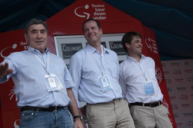 Eddy Merckx, Cristian Prudhomme and Julien Goupil