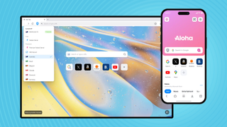 Aloha browser on a phone and a tablet