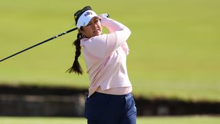 Lilia Vu takes a shot at the AIG Women's Open