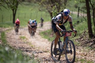 Colin Strickland left the front of the race around mile 95 in a technical area with steep climbs and deep rock. He rode on own for the next five hours to take the win.