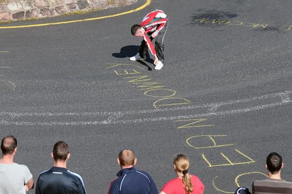 Irish National Team rider Sean Downey's fan club was out in force on The Vee.