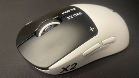 A Logitech G Pro X2 Superstrike gaming mouse
