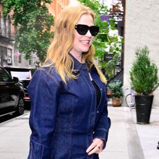 Sarah Snook wears a denim jacket in November 2025