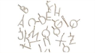 white gold and diamonds alphabet charms