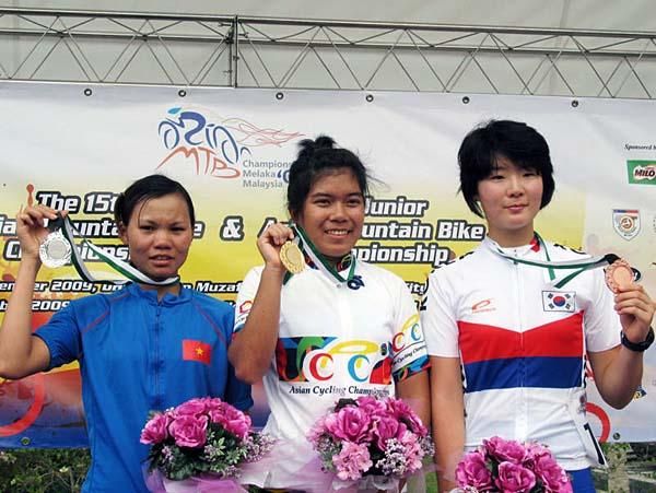 Dinh Thi Nhu Quynh (Vietnam) in second, Siriluck Warapiang (Thailand) in first and Da-Jeong Yoo (Korea) in third