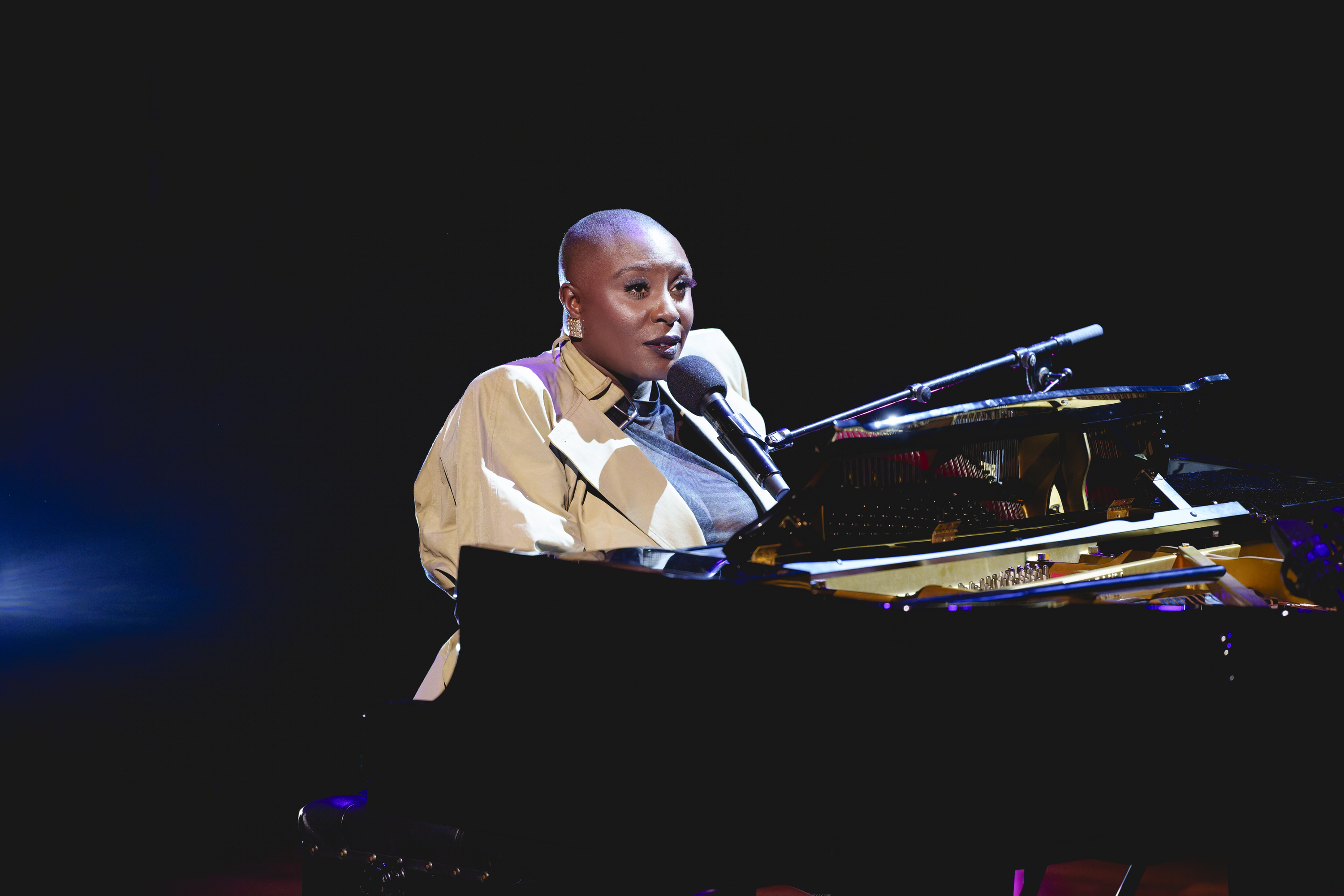 Laura Mvula performs on the piano