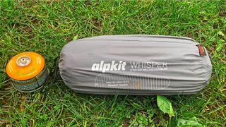 Alpkit Whisper sleeping mat packed in stuff sack