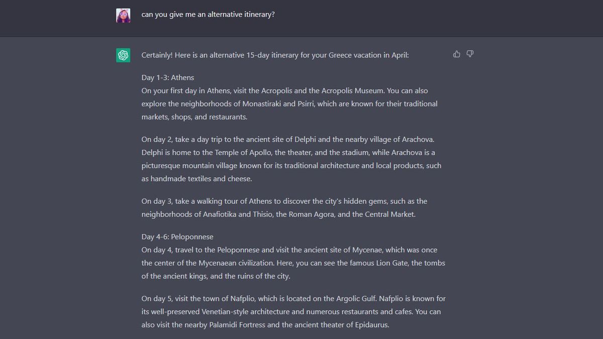 I asked ChatGPT to plan my vacation