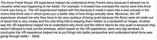 Text of Molly's thoughts on the VR Anne Frank House