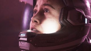 An astronaut looking up to the stars.