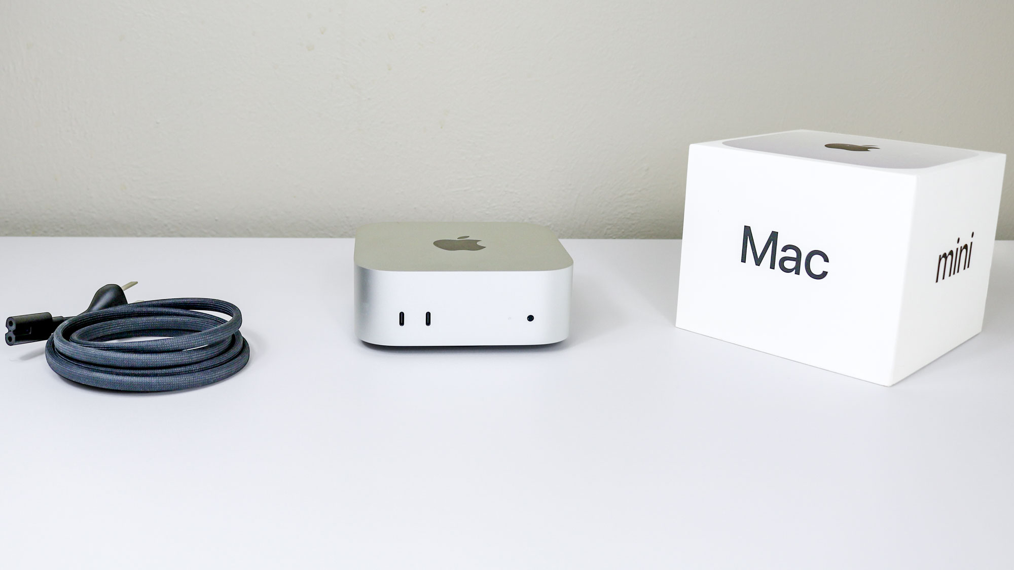 The Mac mini M4 unboxed on a desk