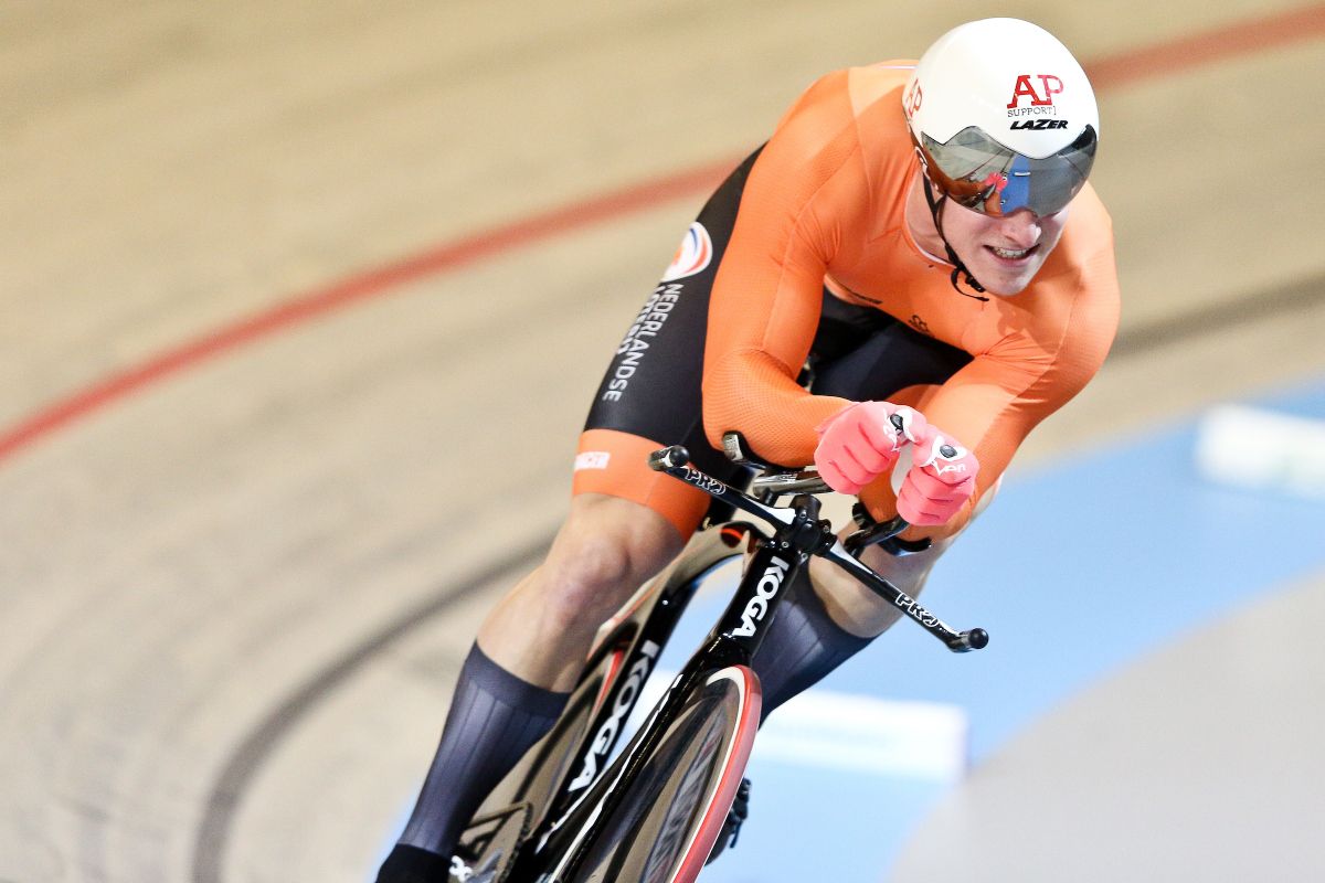Jeffrey Hoogland (Netherlands) riding to gold in the TT