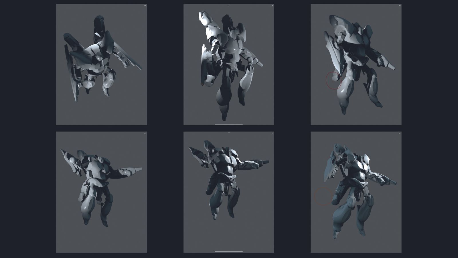3D models of mech character in Nomad Sculpt by Glen Southern