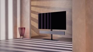 Philip OLED986 TV in a modern, sparse room