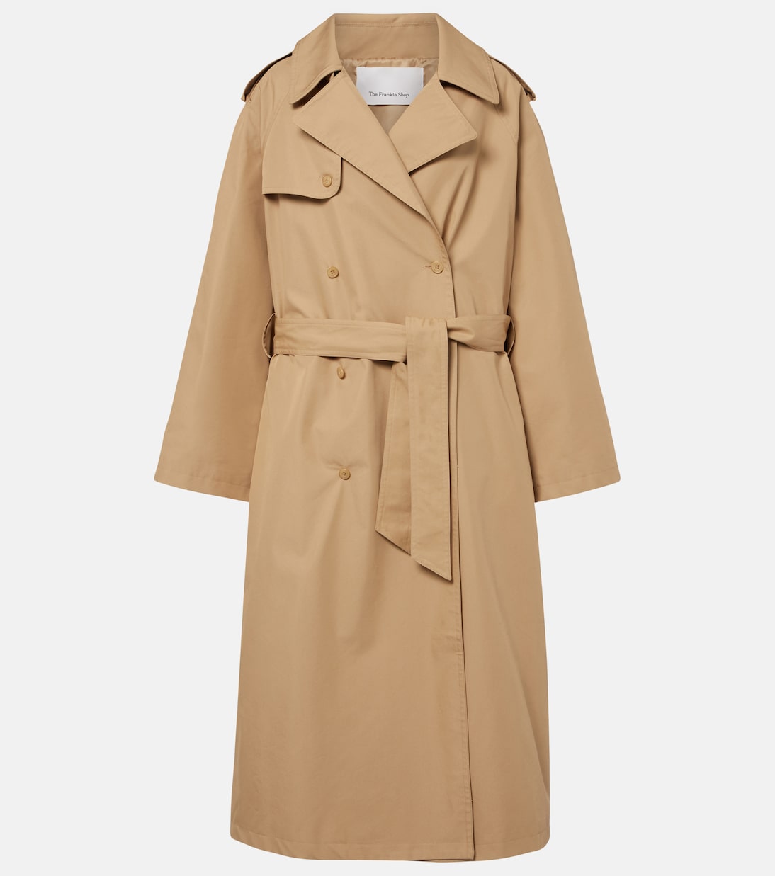 Riva Oversized Cotton Trench Coat in Beige - the Frankie Shop