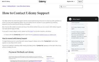 Udemy support