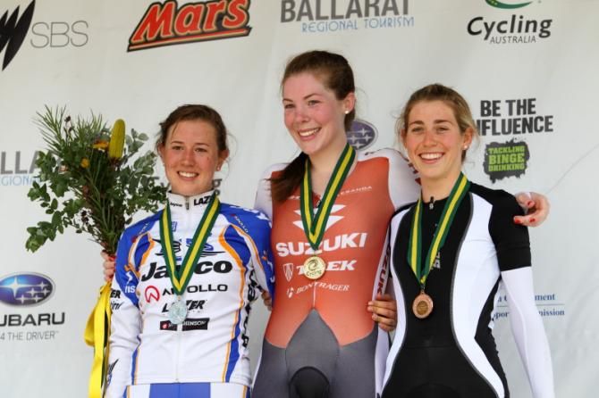 The under 23 podium - Jess Allen, Ailie McDonald, Cassandra Dodd